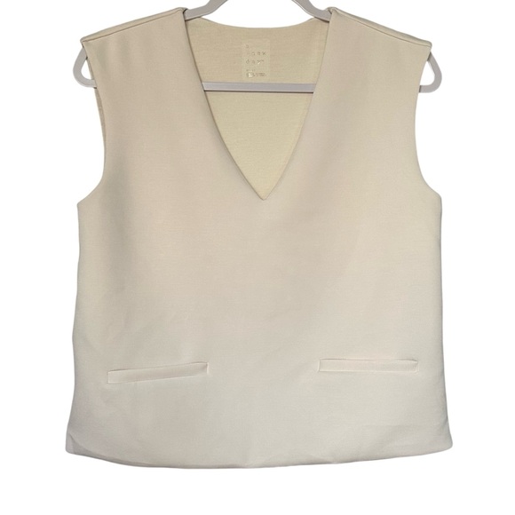 a new day Tops - A New Day Women's Sandwash Doubleknit Cream Sleeveless Top Size Small